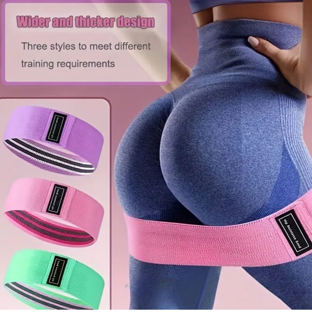 TOTAL BODY RESISTANCE BUNDLE - Fabric Resistance Band (3 Sets) + Resistance Band with Handle Bundle