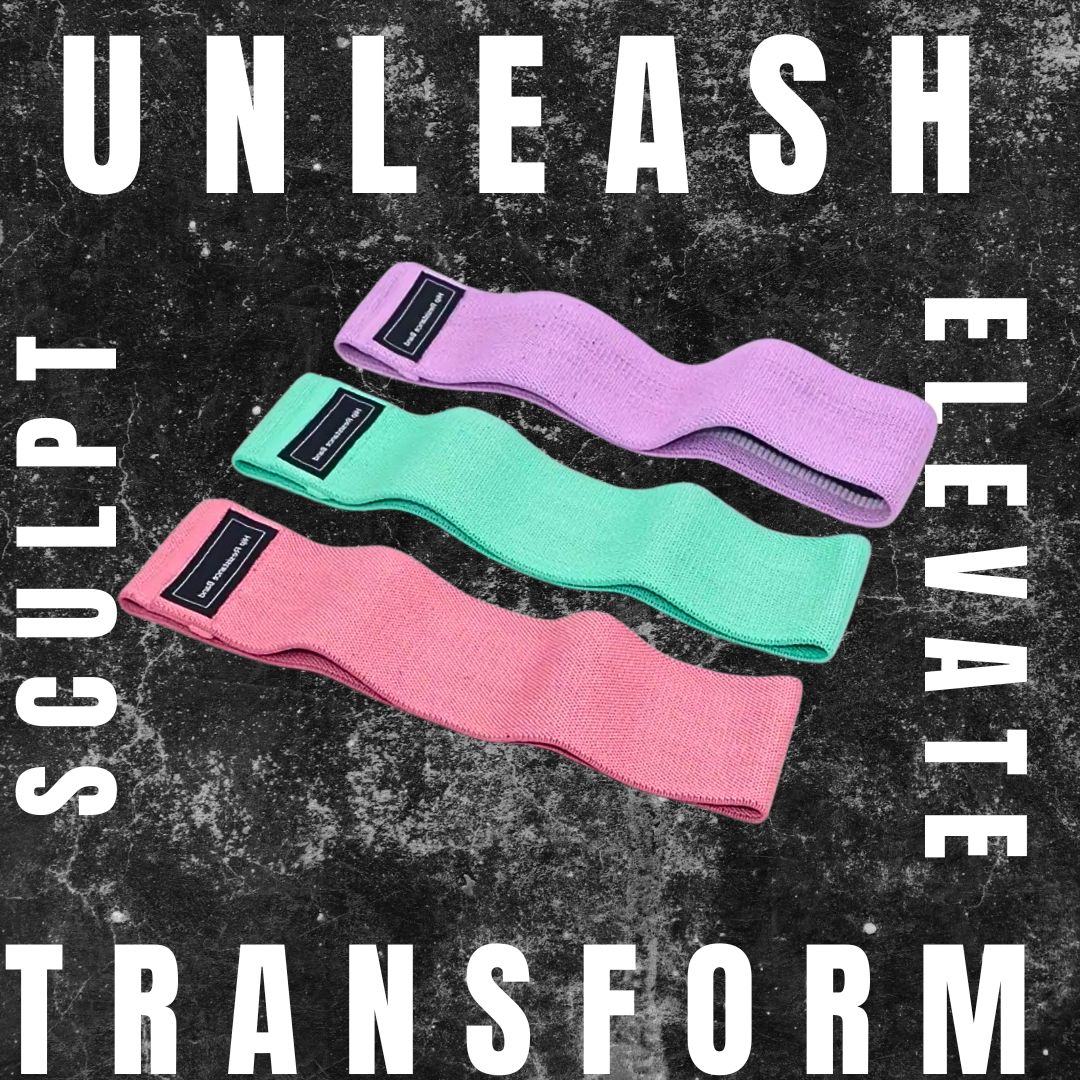 TOTAL BODY RESISTANCE BUNDLE - Fabric Resistance Band (3 Sets) + Resistance Band with Handle Bundle