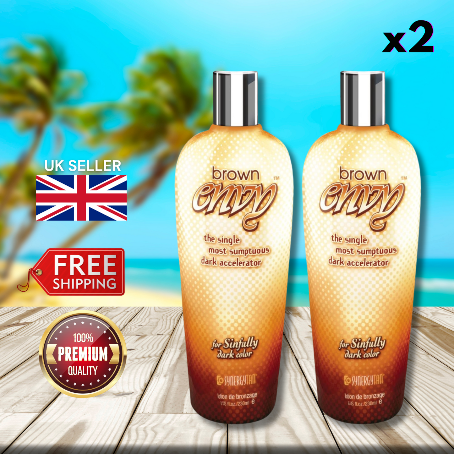 Synergy Tan Brown Envy 230ml - Sinfully Dark color!
