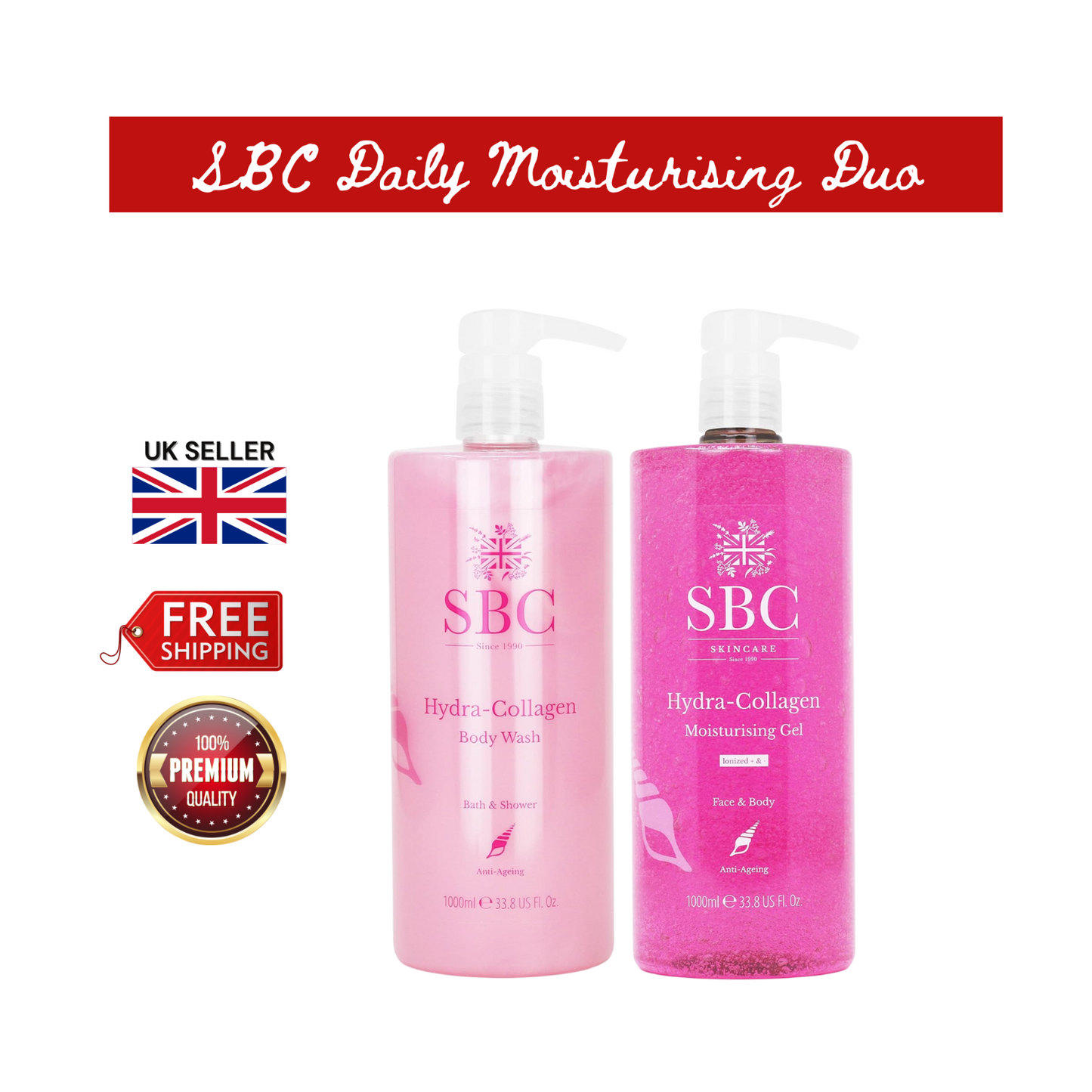 SBC Hydra-Collagen Moisturising Gel & Body Wash 1000ml Bundle – Firm & Hydrate