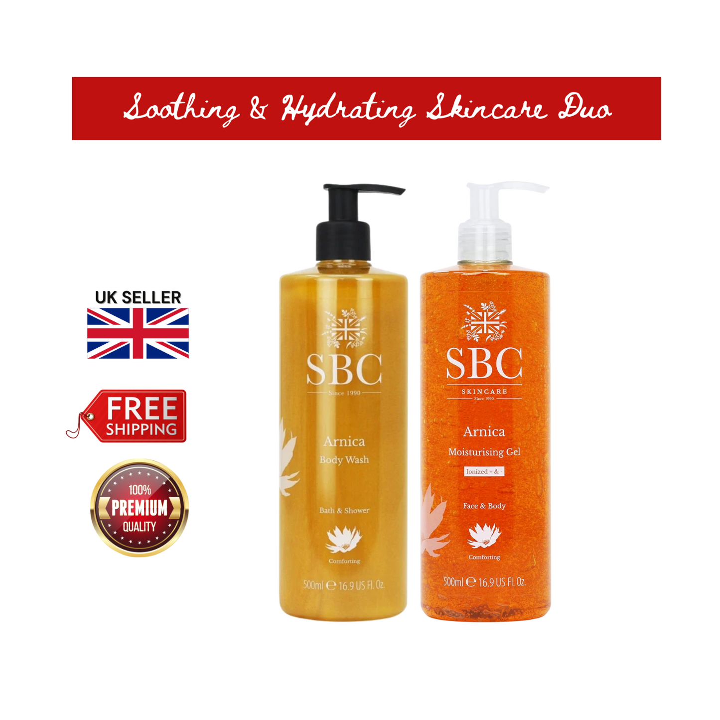 SBC Arnica Shower Crème & Moisturising Gel 500ml Duo – Refreshing Skincare!