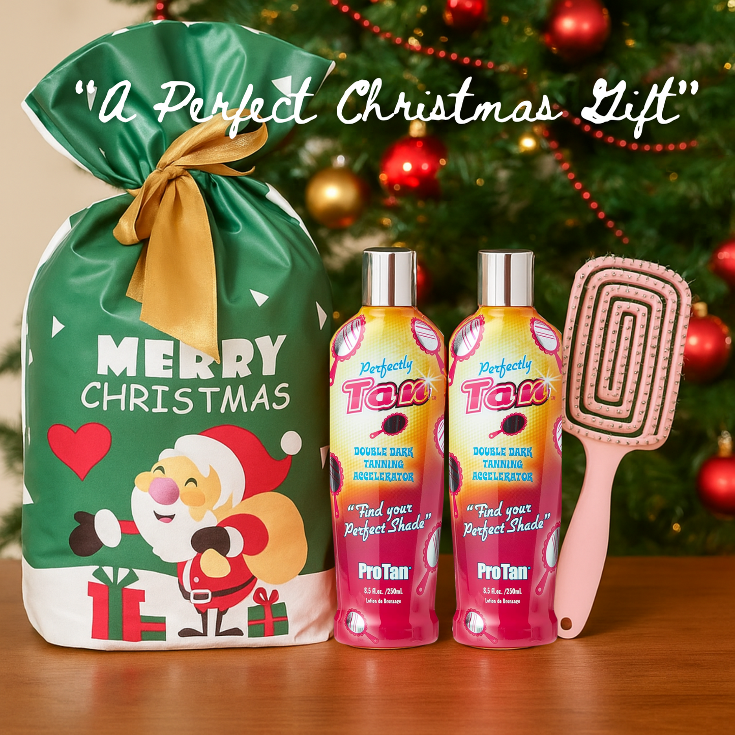 2 x Pro Tan Perfectly Tan 250ml + Hair Brush + Christmas Gift Bag 🎁