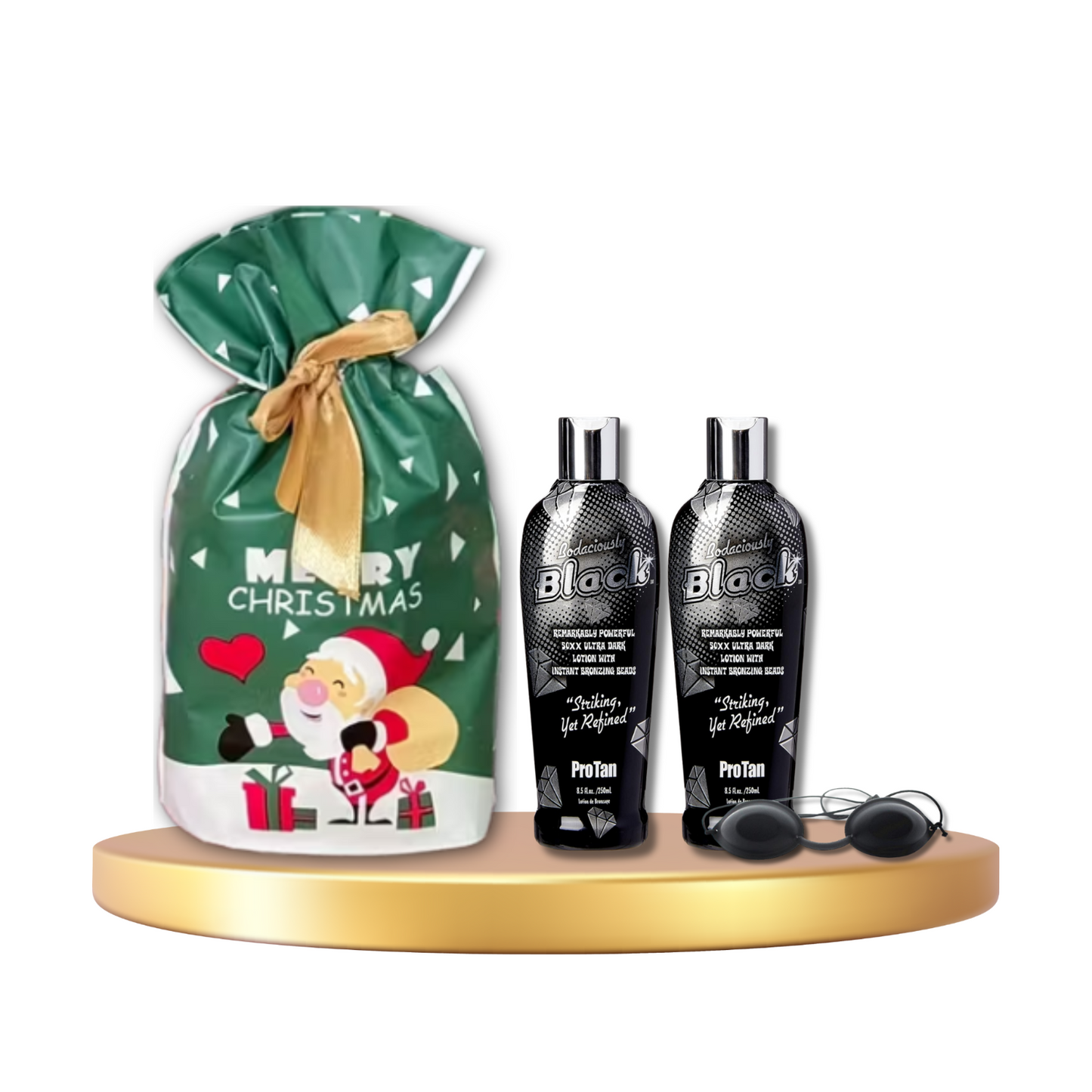 2 x Pro Tan Bodaciously Black 251ml with Sunbed Goggles + Christmas Gift Bag 🎁