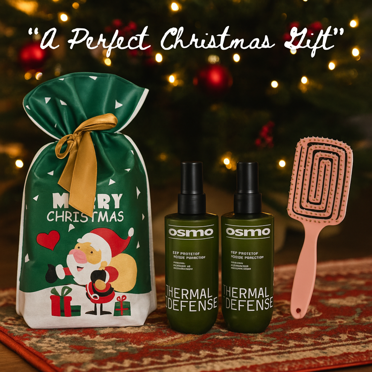 2 x Osmo Thermal Defense 250ml with Hair Brush + Christmas Gift Bag Set 🎁