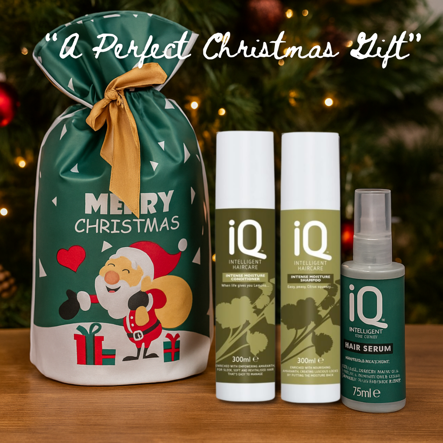 IQ Intense Moisture Shampoo & Conditioner + Hair Serum + Christmas Gift Bag 🎁