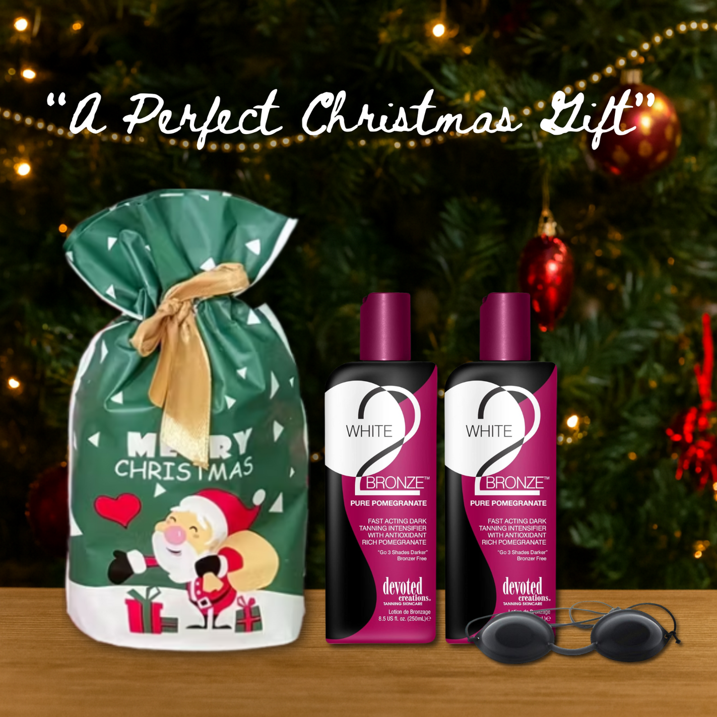 2 x Devoted Creations White 2 Bronze Pomegranate + Goggles + Christmas Gift Bag