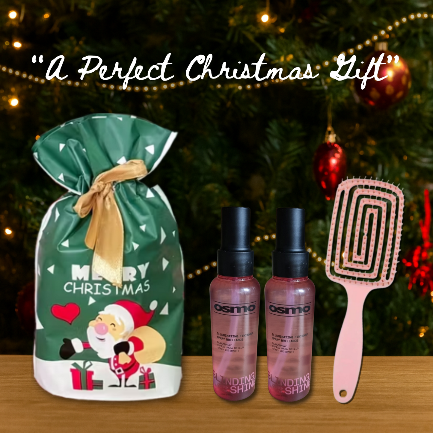 2 x Osmo Blinding Shine Finisher 125ml with Hair Brush + Christmas Gift Bag 🎁