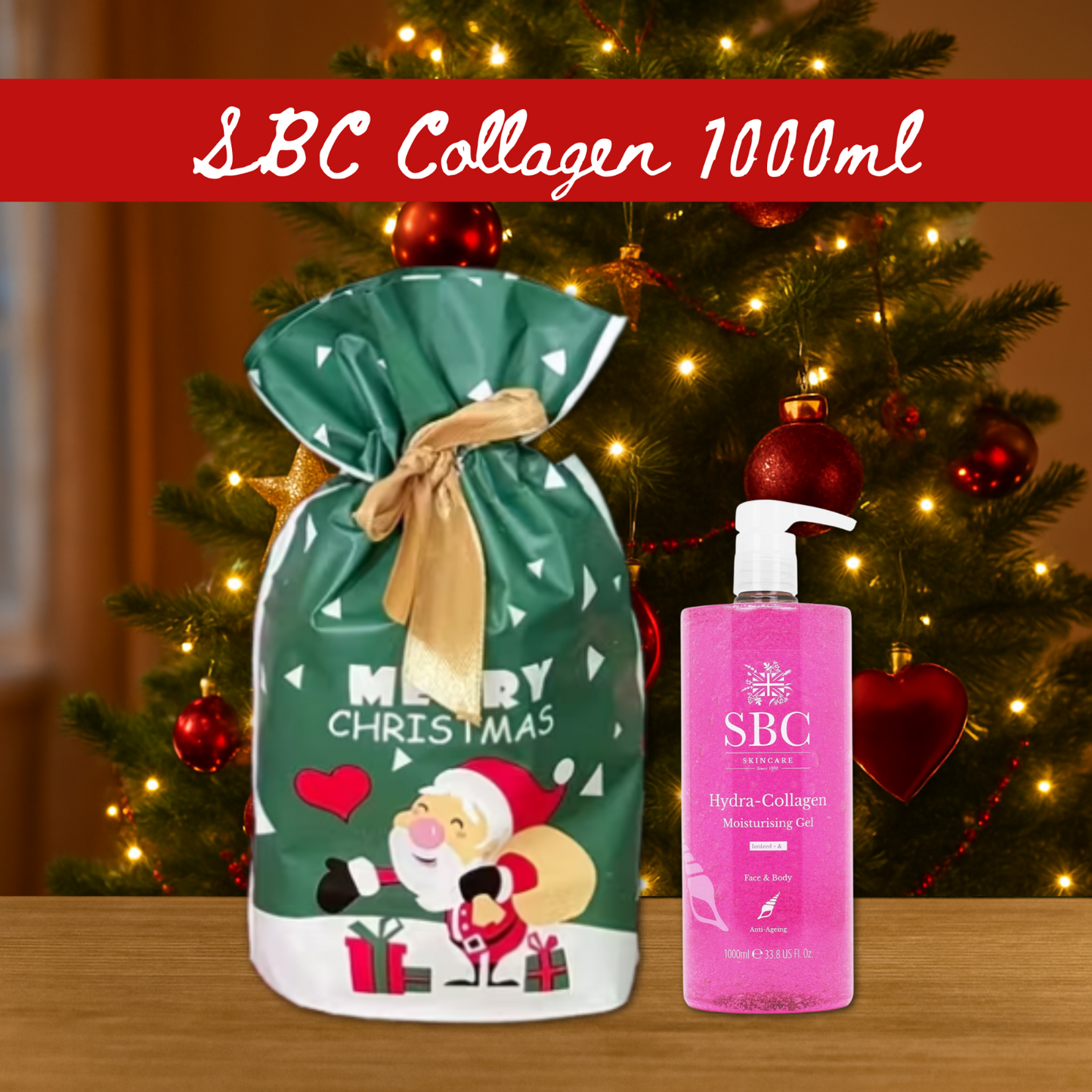 SBC Hydra Collagen Moisturising Gel + Christmas Gift Bag 100ml – 1000ml 🎁