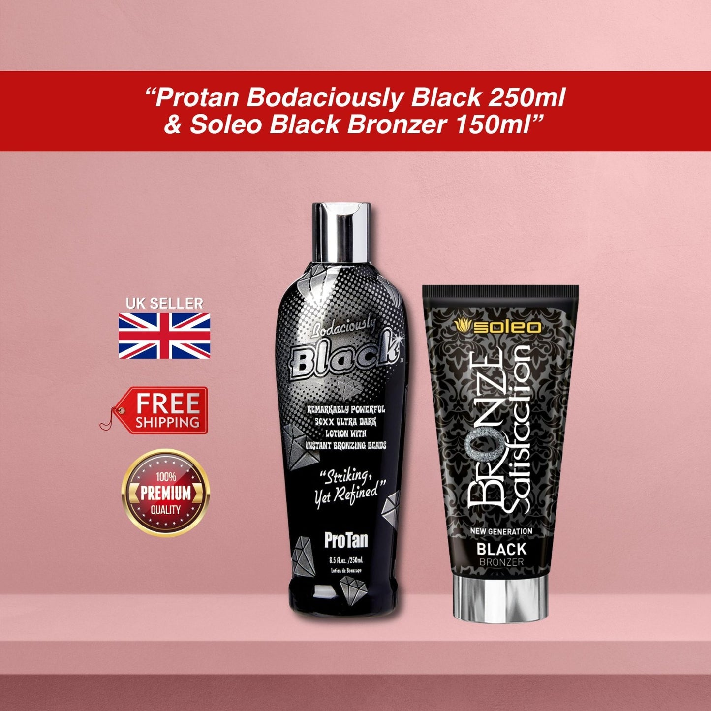 ProTan Bodaciously Black 250ml & Soleo Black Bronzer 150ml Bundle