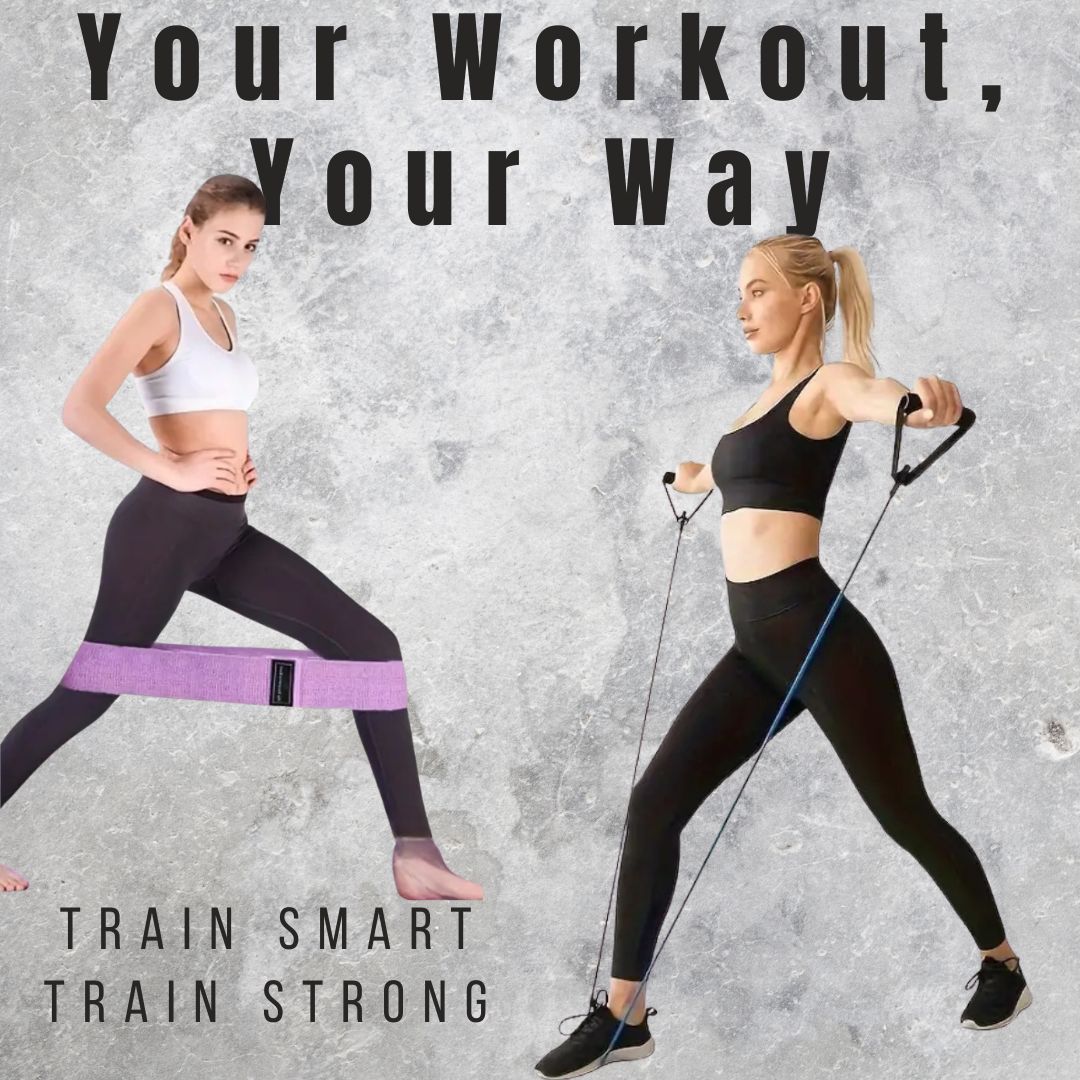 TOTAL BODY RESISTANCE BUNDLE - Fabric Resistance Band (3 Sets) + Resistance Band with Handle Bundle