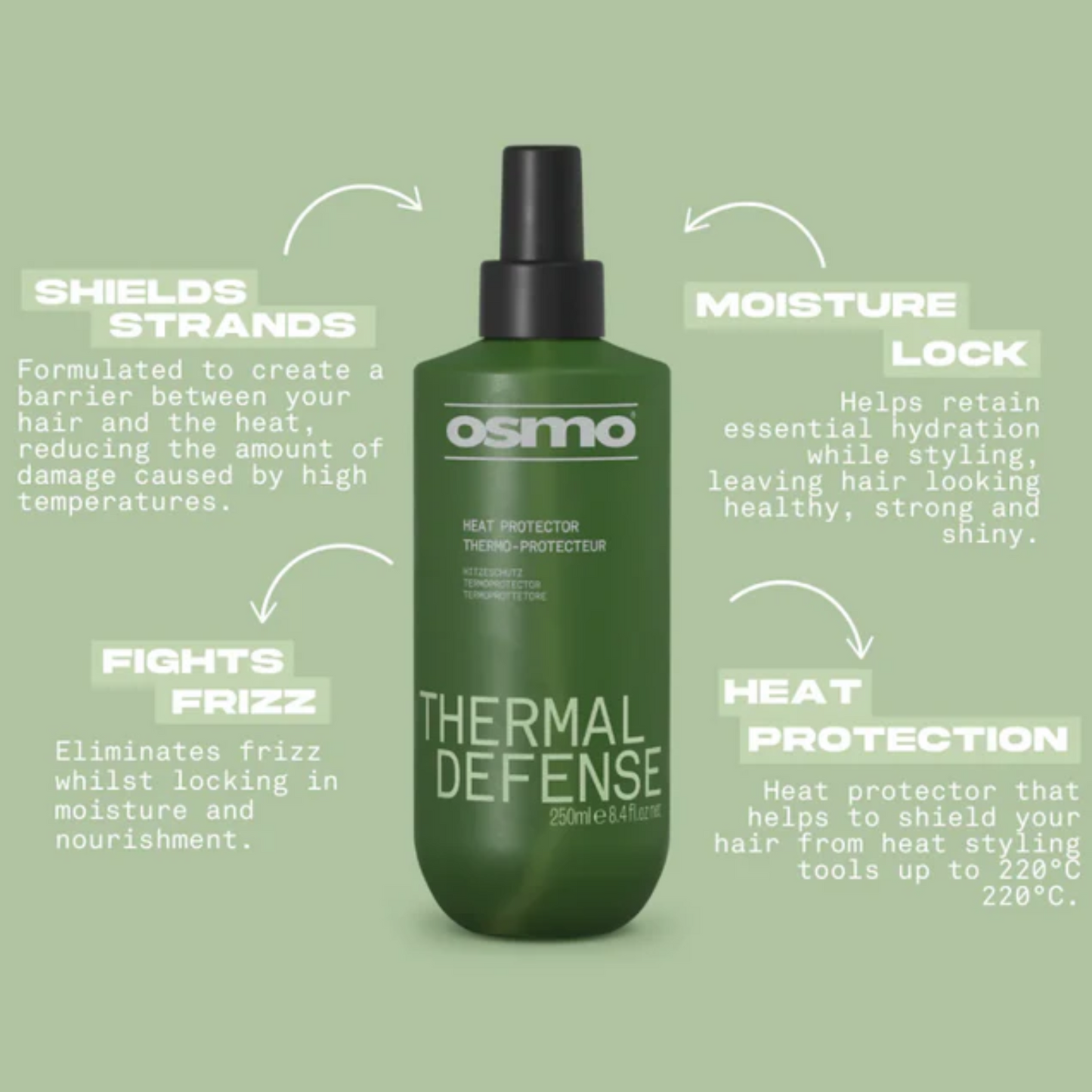 Osmo Thermal Defense Heat Protector Spray 250ml – Professional Heat Protection for All Hair Types