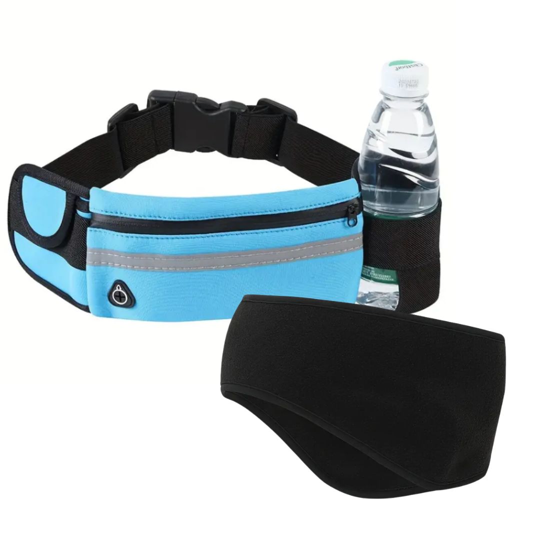 COZY RUNNER'S BUNDLE - Running Belt Bag and Fleece Ear Warmers Bundle