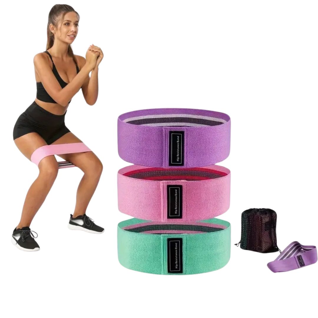 FABRIC RESISTANCE BANDS - 3 sets (Light, Medium, Heavy)