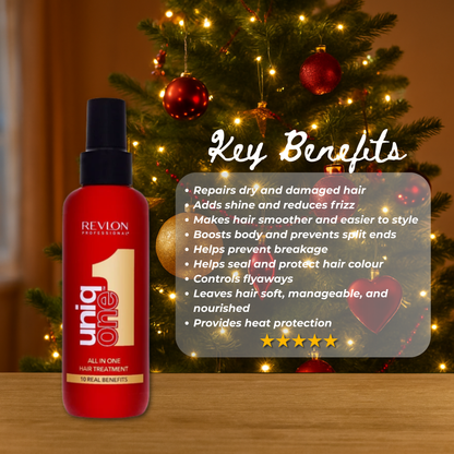 2x Revlon Uniq One Hair Treatment 150ml with Hair Brush + Christmas Gift Bag 🎁