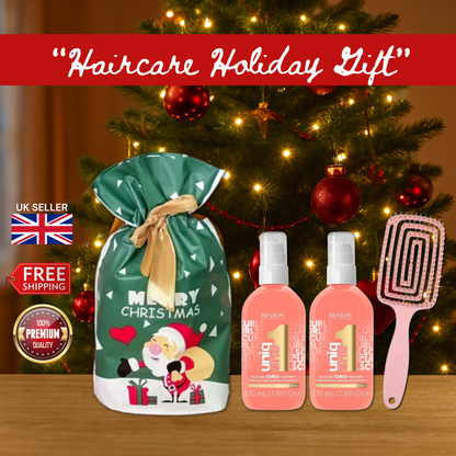 2x Revlon Uniq One Curls 230ml with Hair Brush + Christmas Gift Bag 🎁