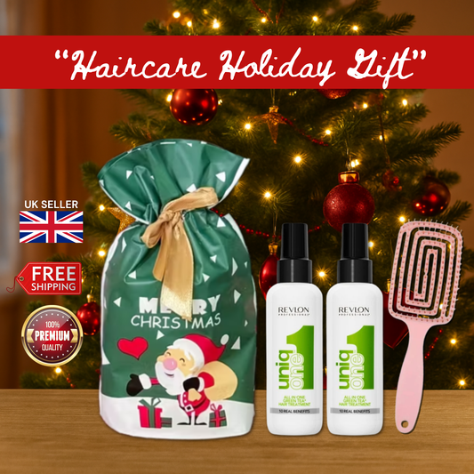 2x Revlon Uniq One Green Tea 150ml with Hair Brush + Christmas Gift Bag 🎁