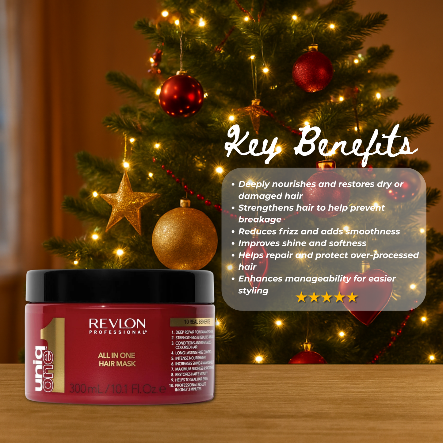 2x Revlon Uniq One Hair Mask 300ml with hair Brush + Christmas Gift Bag 🎁