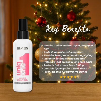 2x Revlon Uniq One Lotus Flower 150ml with Hair Brush + Christmas Gift Bag 🎁