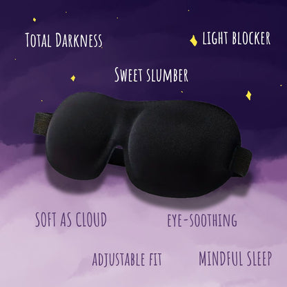 DEEP SLEEP DUO - Blackout Sleep Eye Mask (2x) and Foam Earplugs (2pairs) Bundle