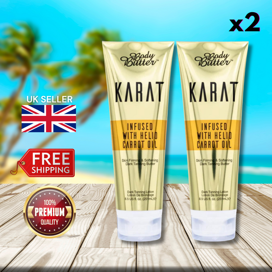 2 x Body Butter Karat Infused with Helio Carrot Oil 251ml - Tan and Nourish!