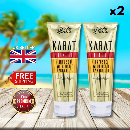 2 x Body Butter Karat Tingle Infused with Helio Carrot Oil 251ml - Sizzling Tan!
