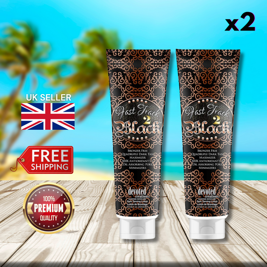 Devoted Creations Fast Track 2 Black 251ml - Get Bronzed In No Time!