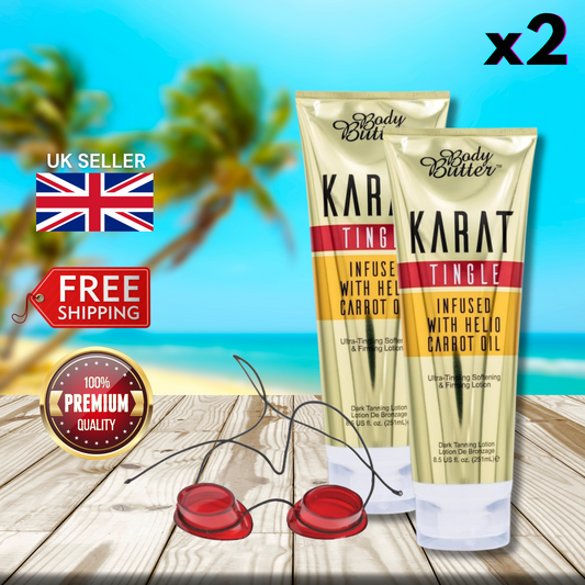 2 x Body Butter Karat Tingle Infused with Helio Carrot Oil 251ml + Goggles