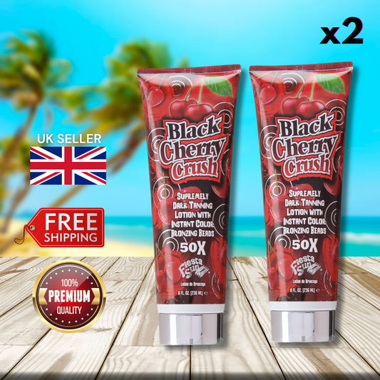 2 x Fiesta Sun Black Cherry Crush 236ml - Supremely Dark Tanning Lotion!