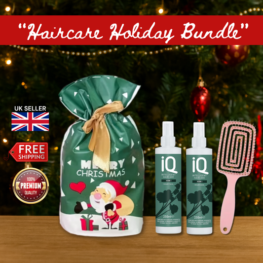 2 x IQ 10 in 1 Treatment Spray 250ml with Hair Brush + Christmas Gift Bag Holiday Set 🎁