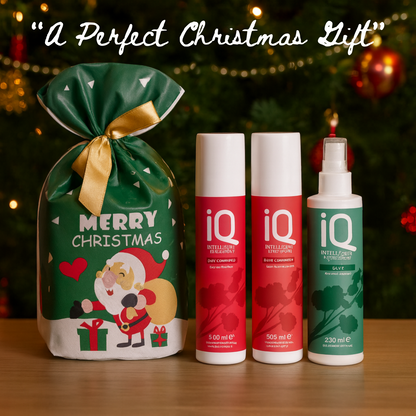 IQ Daily Shampoo & Conditioner 300ml and 10 in 1 Spray 250ml with Christmas Gift Bag Holiday Set🎁