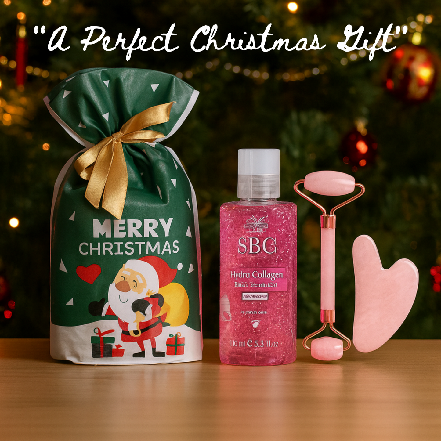 SBC Hydra Collagen Gel 100ml + Face Roller & Gua Sha + Christmas Gift Bag 🎁