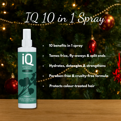 3 x IQ 10 in 1 Treatment Spray 250ml + Christmas Gift Bag Haircare Set🎁