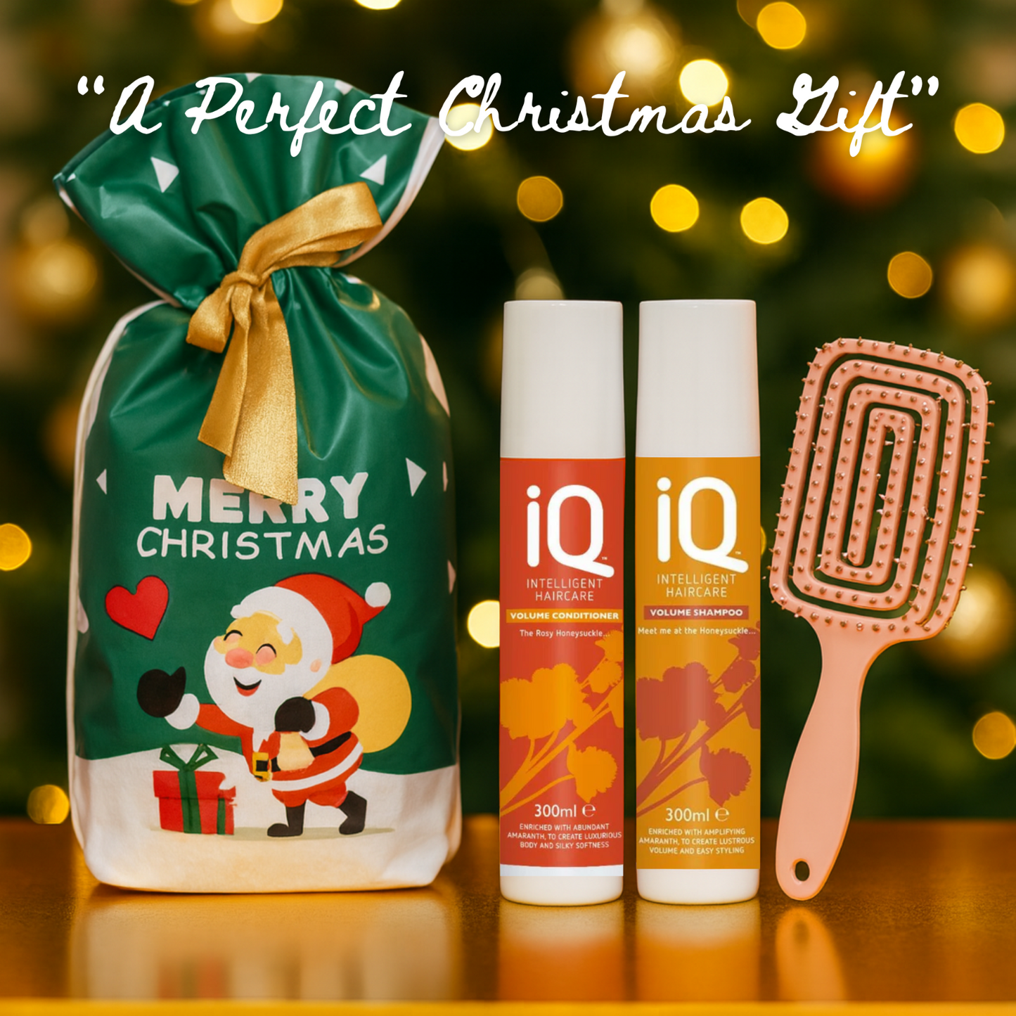 IQ Volume Shampoo & Conditioner 300ml with Hair Brush + Christmas Gift Bag 🎁