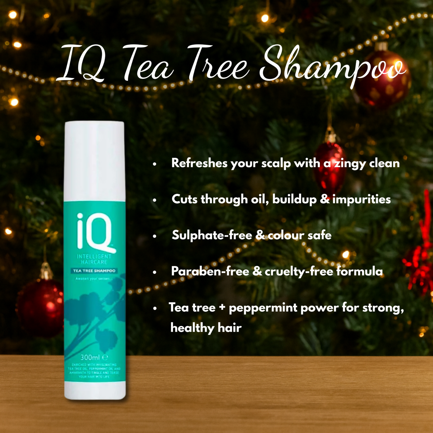 IQ Tea Tree Shampoo & Conditioner 300ml with Hair Brush + Christmas Gift Bag 🎁