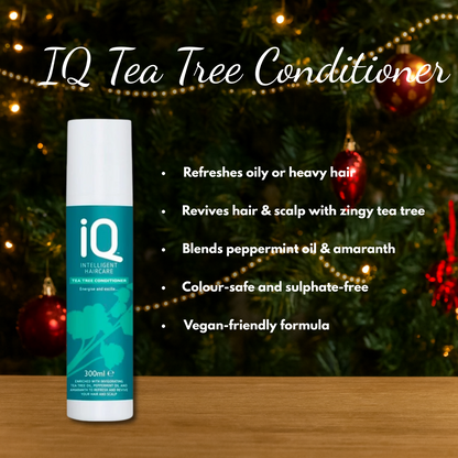 IQ Tea Tree Shampoo & Conditioner 300ml with Hair Brush + Christmas Gift Bag 🎁