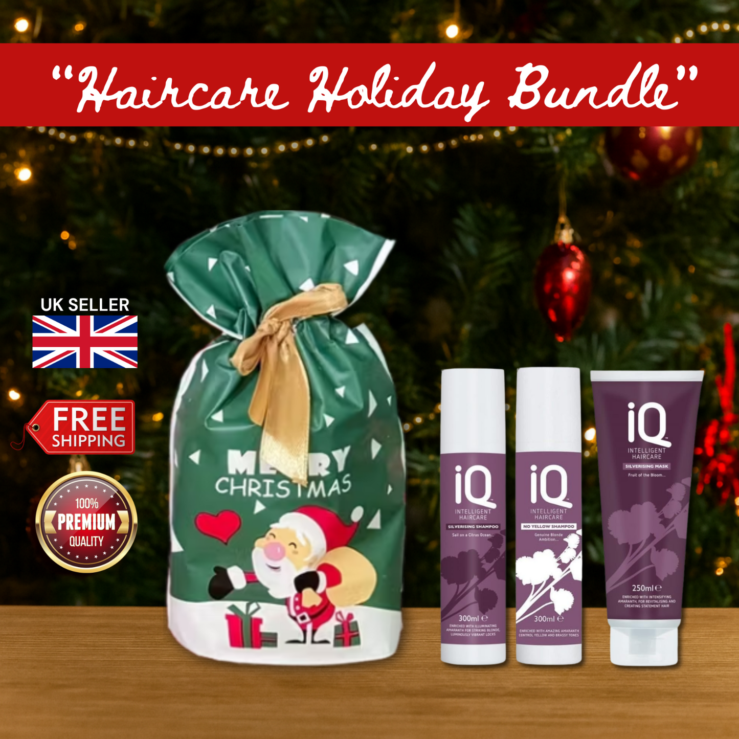IQ Silverising Shampoo & Mask with No Yellow Shampoo + Christmas Gift Bag Set🎁