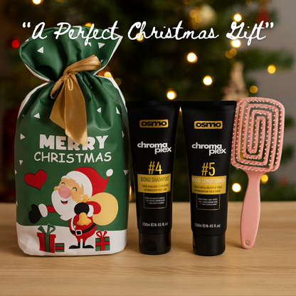 Osmo Chromaplex #4 Shampoo & #5 Conditioner + Brush + Christmas Gift Bag 🎁