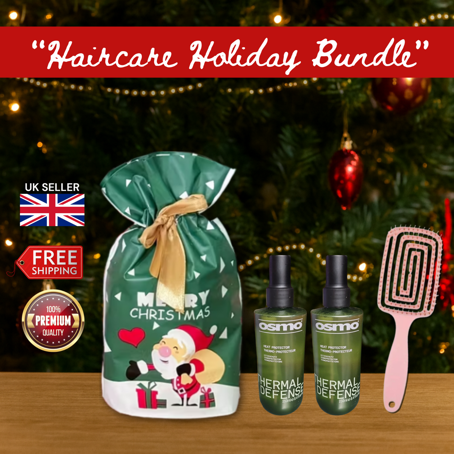 2 x Osmo Thermal Defense 250ml with Hair Brush + Christmas Gift Bag Set 🎁