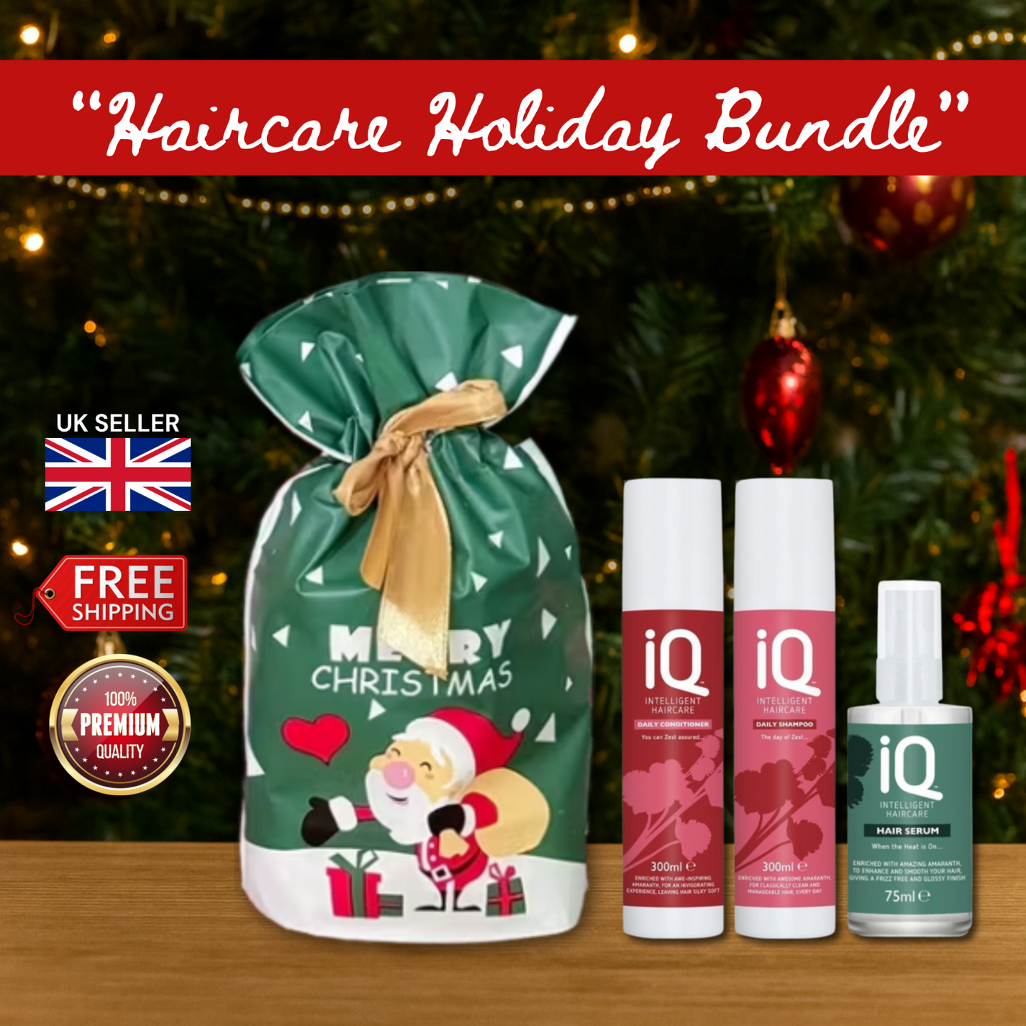 IQ Daily Shampoo & Conditioner with Hair Serum + Christmas Gift Bag 🎁