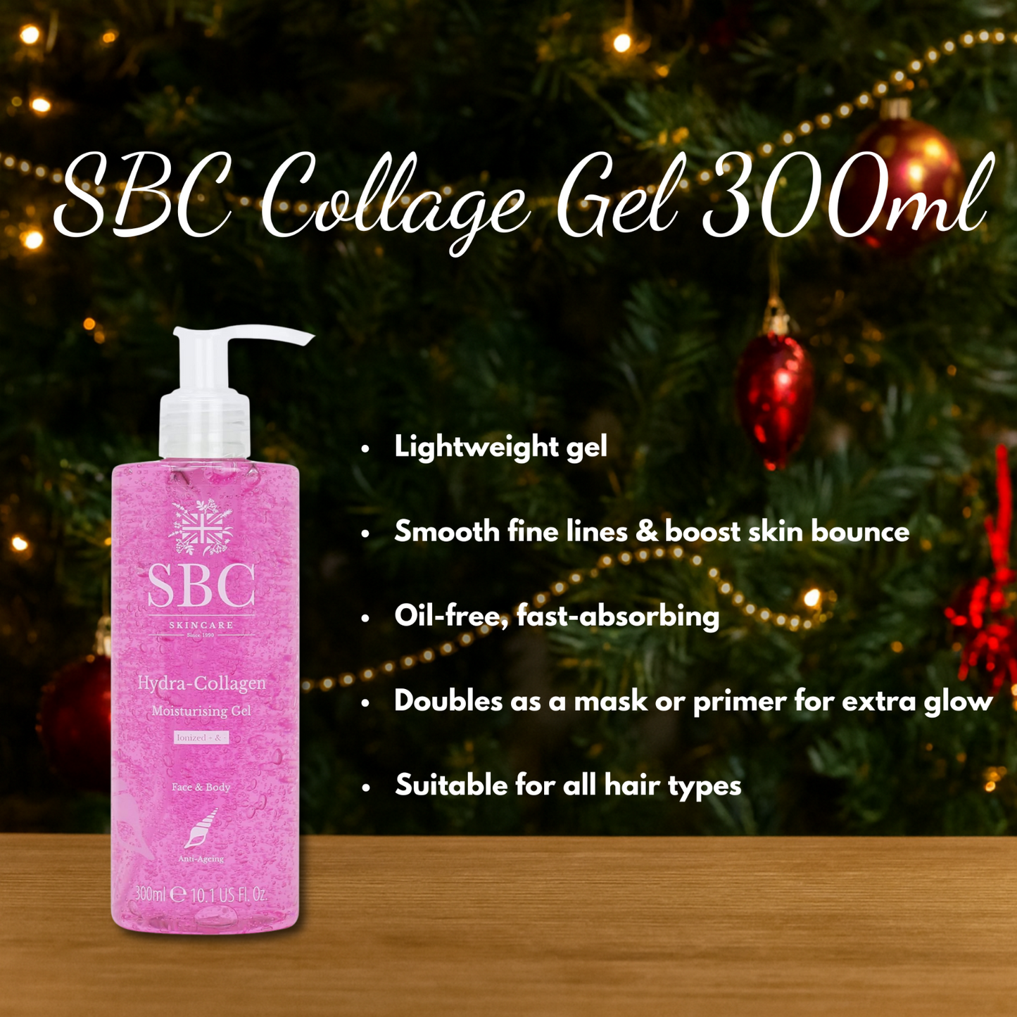 SBC Hydra-Collagen & Arnica Moisturising Gel 300ml + Christmas Gift Bag Set 🎁