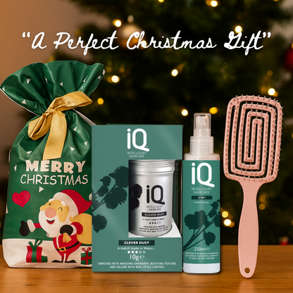 IQ 10 in 1 Spray 250ml & Clever Dust 10g + Hair Brush + Christmas Gift Bag 🎁
