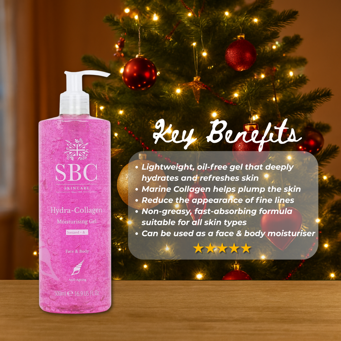 SBC Hydra Collagen Moisturising Gel + Christmas Gift Bag 100ml – 1000ml  🎁