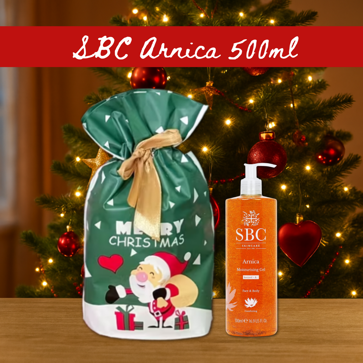 SBC Arnica Moisturising Gel + Christmas Gift Bag 100ml – 1000ml 🎁