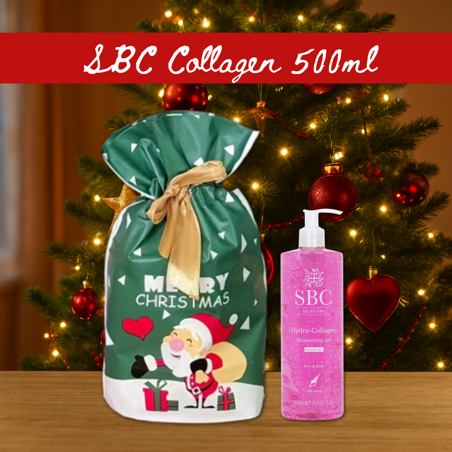 SBC Hydra Collagen Moisturising Gel + Christmas Gift Bag 100ml – 1000ml  🎁