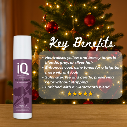IQ Intelligent Haircare Silverising Shampoo 300ml + Christmas Gift Bag 🎁