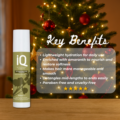 IQ Intelligent Haircare Intense Moisture Shampoo 300ml + Christmas Gift Bag 🎁