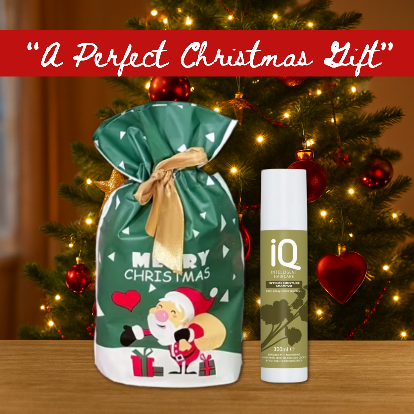 IQ Intelligent Haircare Intense Moisture Shampoo 300ml + Christmas Gift Bag 🎁