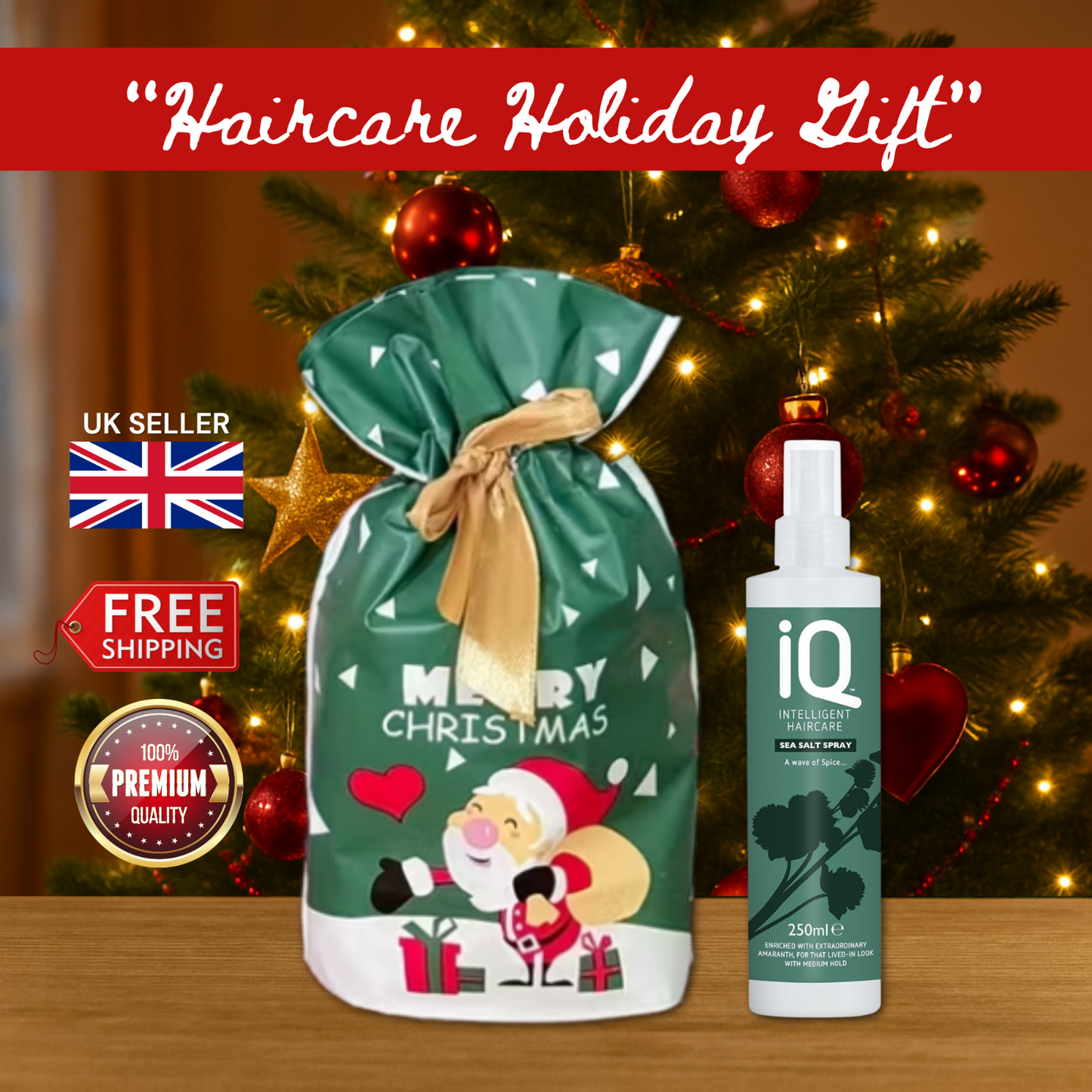 IQ Intelligent Haircare Sea Salt Spray 250ml + Christmas Gift Bag 🎁