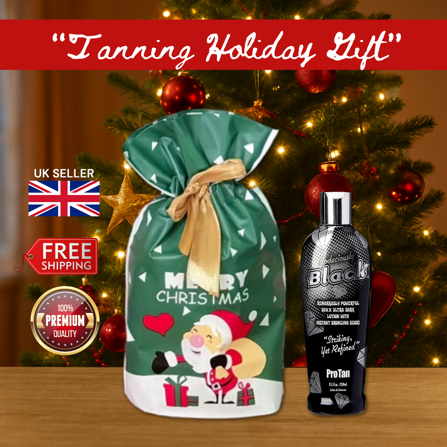 Pro Tan Bodaciously Black 50XX Ultra Dark Lotion 250ml + Christmas Gift Bag 🎁
