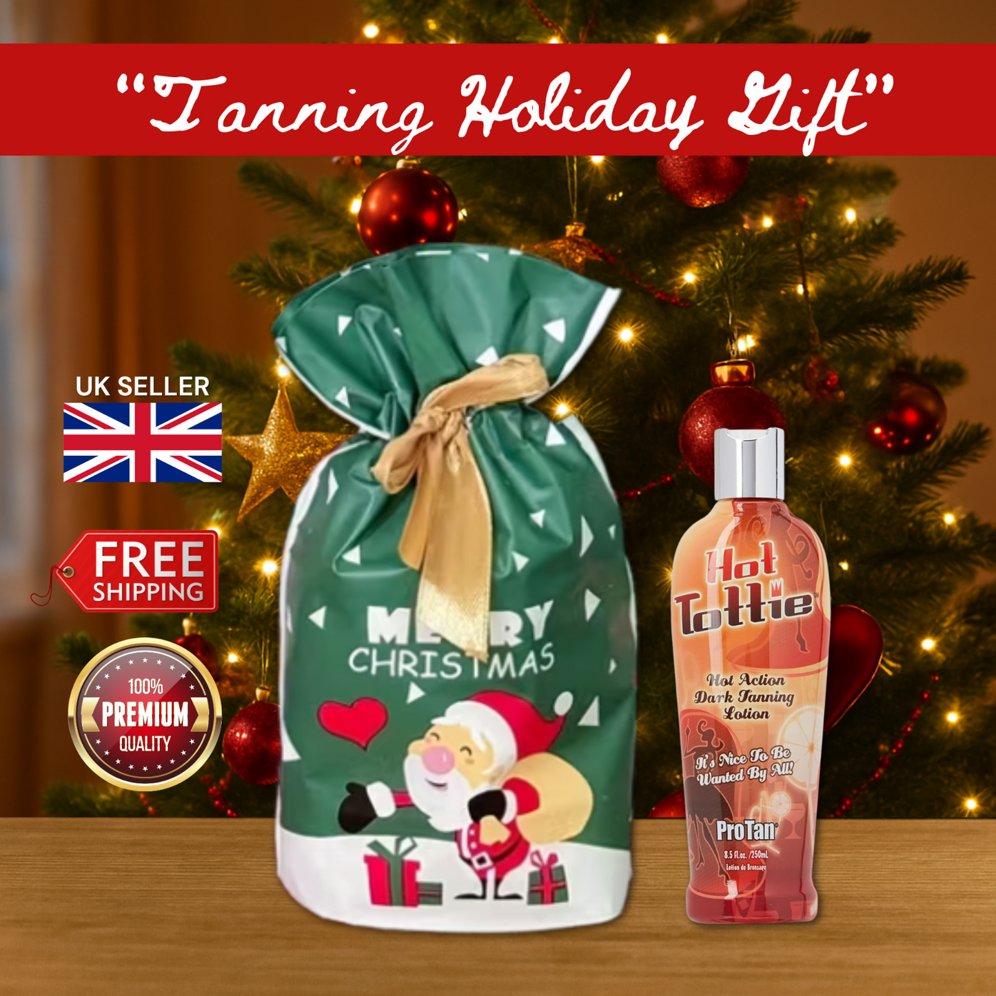 Pro Tan Hot Tottie Dark Tanning Lotion 250ml + Christmas Gift Bag 🎁